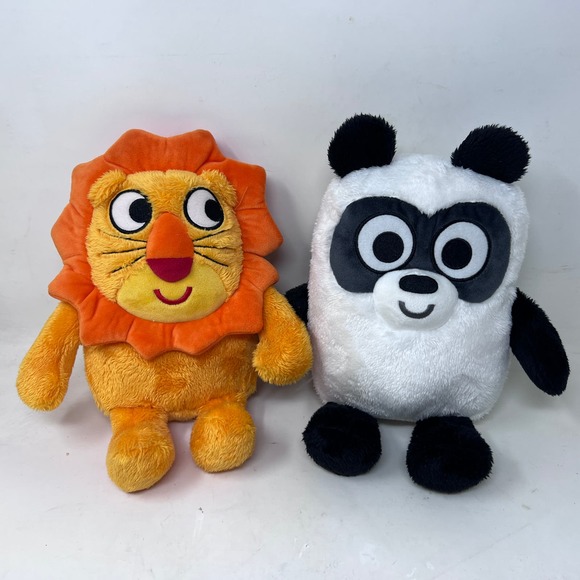 Kohls Cares Jimmy Fallon Plush Set of 2 Panda Teddy Bear Stuffed Orange Lion - Picture 1 of 5